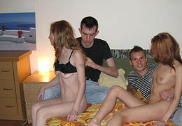 Hot Teen babe Gets rocked By Swinger Couple Image 3