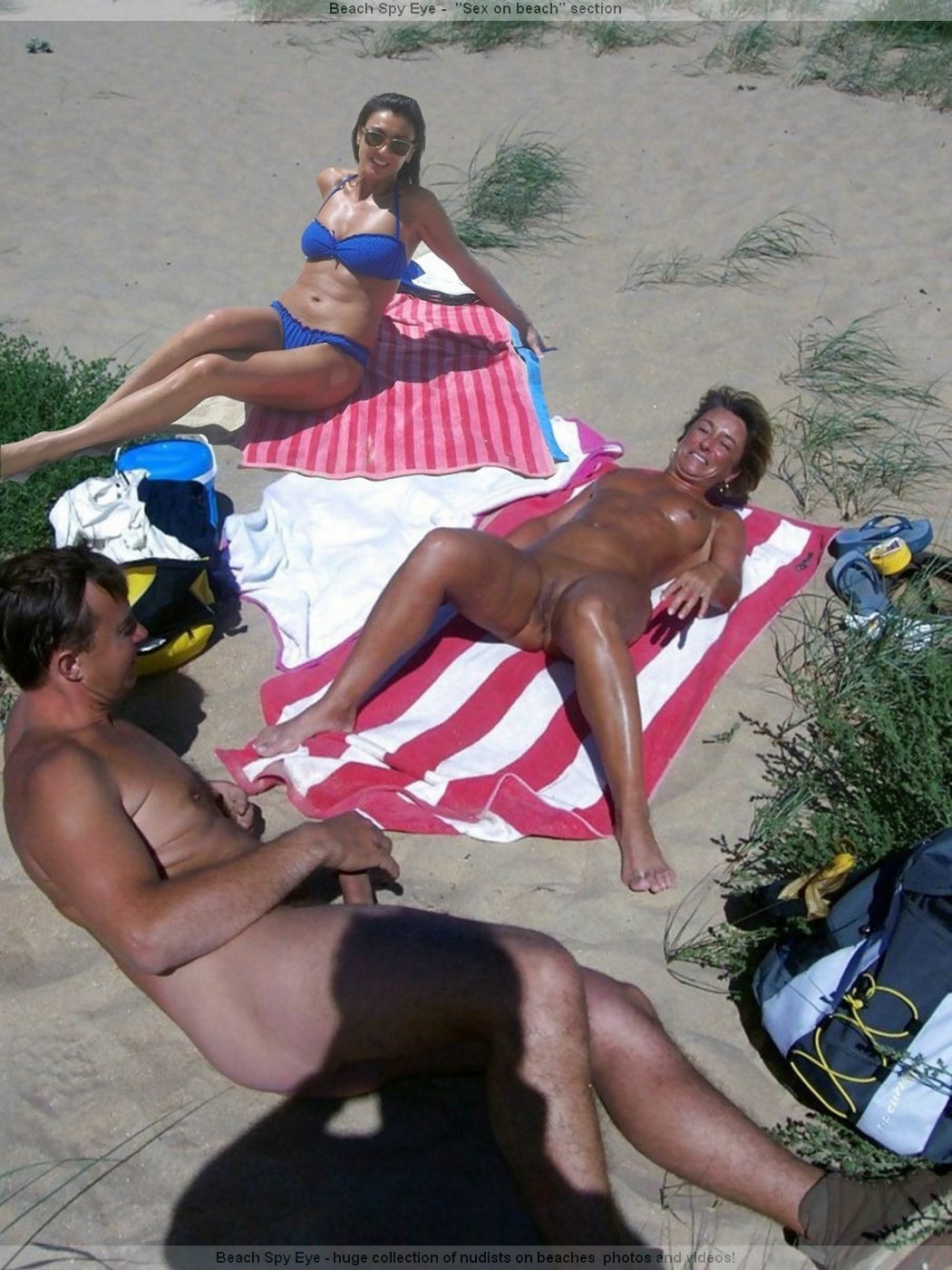 Dissolute swingers nudists gets blowjobs at the beach resort