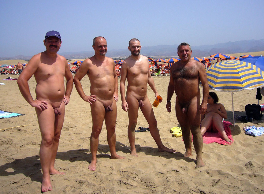 Naked man on beach small penis laughing girls