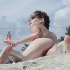 Nudist beach voyeur shot